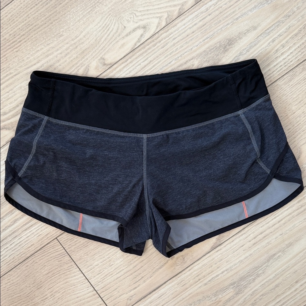 Lululemon Women’s Black & Charcoal Speed Up Performance Running Shorts